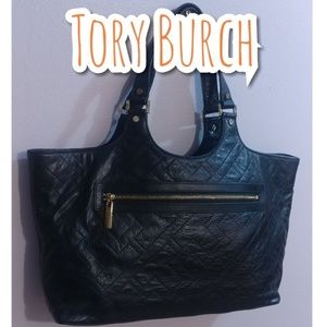 Tory Burch Black quilted leather bag